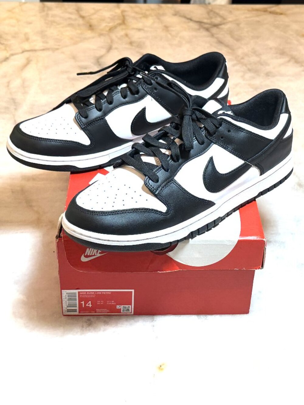 NEW Men's Nike Dunk Low Retro Black White Sneaker 14